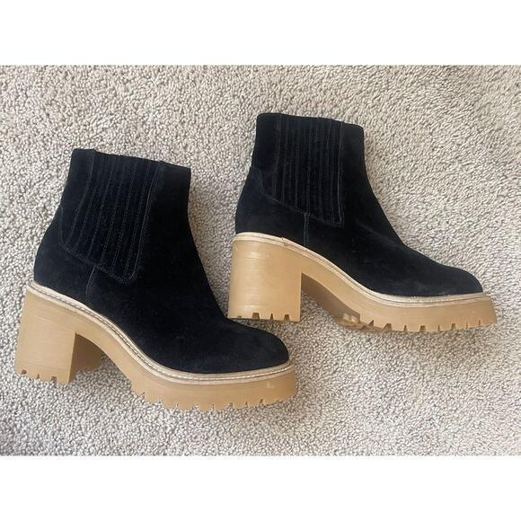 Jeffrey Campbell Chunky Tuckee Platform Festival Black Suede Lug Boots 10 NEW - Picture 2 of 3
